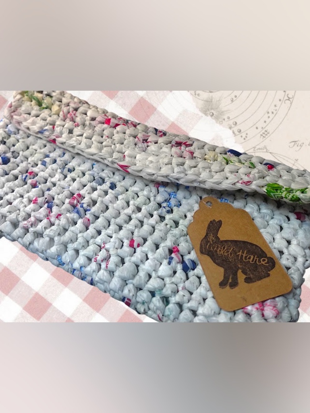 Light Blue Crochet Wristlet Clutch by Wild Hare